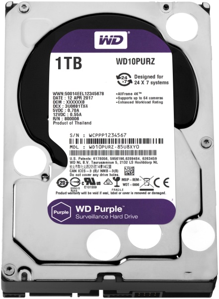 Жесткий диск 1Tb WD Purple WD10PURZ