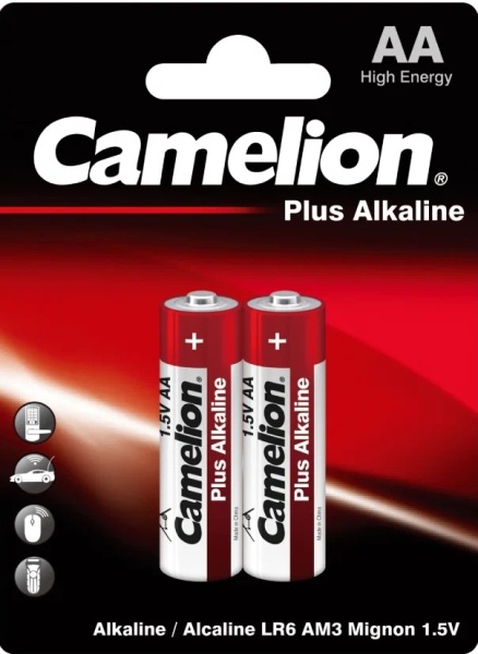 Батарейка CAMELION AA LR6, LR6-SP2, Plus Alkaline, 1.5V, 2шт