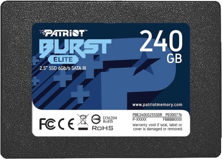 Диск SSD 2.5" 240Gb Patriot Burst Elite, PBE240GS25SSDR