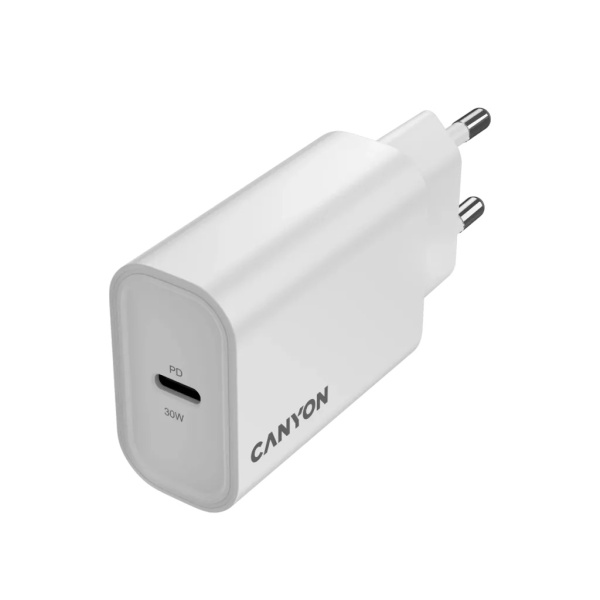 Зарядное устройство Canyon Wall Charger OnCharge 30CL White, CNE-CHA30CLW