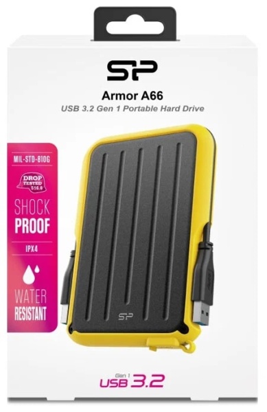 Внешний HDD 2.5" 2 TB Silicon Power A66, SP020TBPHD66SS3Y, black-yellow