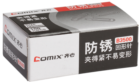 Скрепки металлические никелированные Comix B3500 29mm (100 скрепок)