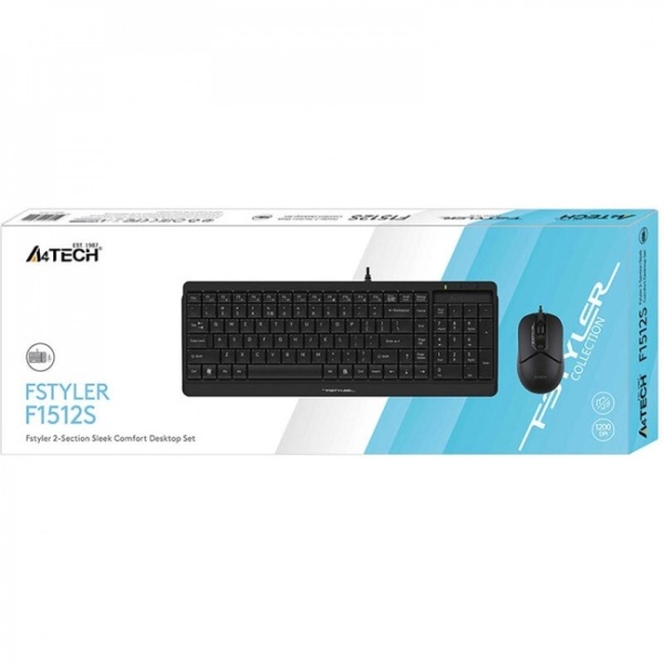 Комплект клавиатура + мышь A4Tech Fstyler F1512S, Black 