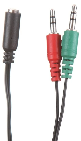 Адаптер mini jack 3.5 мм (F) > 2 x mini jack 3.5 мм (M)