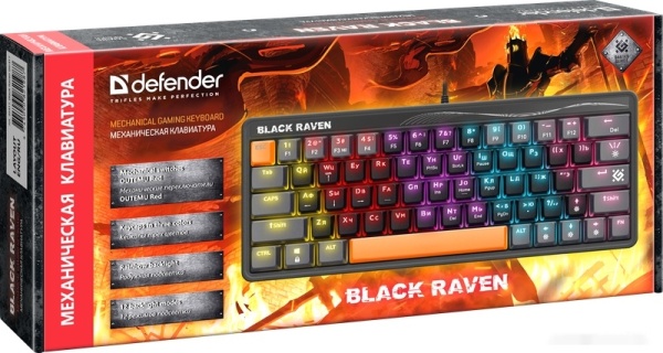 Клавиатура Defender Black Raven GK-417 Black, 45414