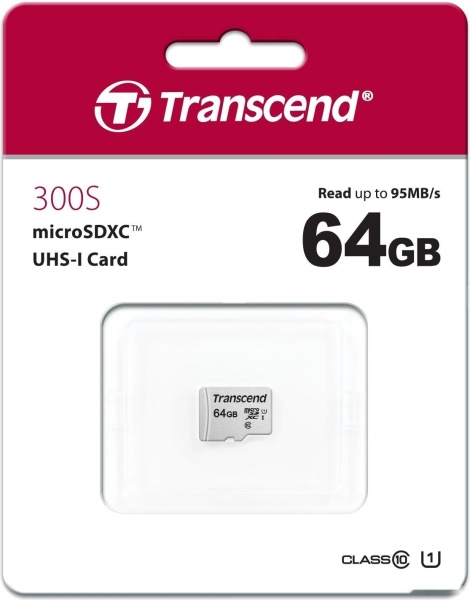 Карта памяти microSDXC 64Gb Transcend 300S, TS64GUSD300S