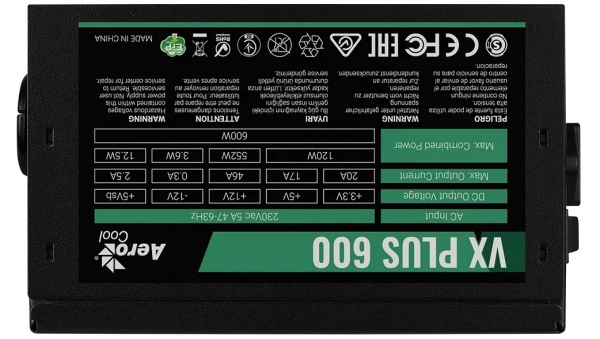 Блок питания Aerocool VX PLUS Stealth 600, ACPN-VS60NEY.12