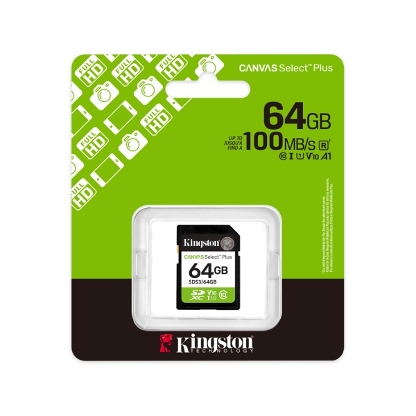 Карта памяти microSDXC 64GB Kingston Canvas Select Plus, SDS3/64GB