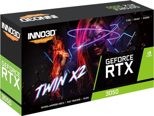 Видеокарта Inno3D RTX 3050 TWIN X2 6GB, N30502-06D6-1880VA60