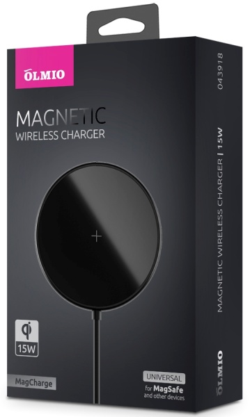 Беспроводное зарядное устройство Olmio MagCharge QI 15W черный