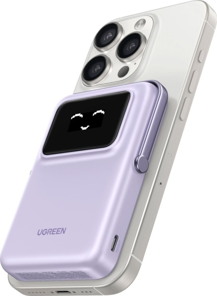 Портативное зарядное устройство Ugreen 10000mAh Mini Magnetic Robot Wls 20W(7.5W) USB-C Purple, PB572 45328