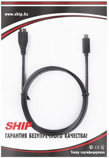 Кабель SHIP MICRO-B USB на USB-C 3.1, Black, USB308-1P, 1 м.